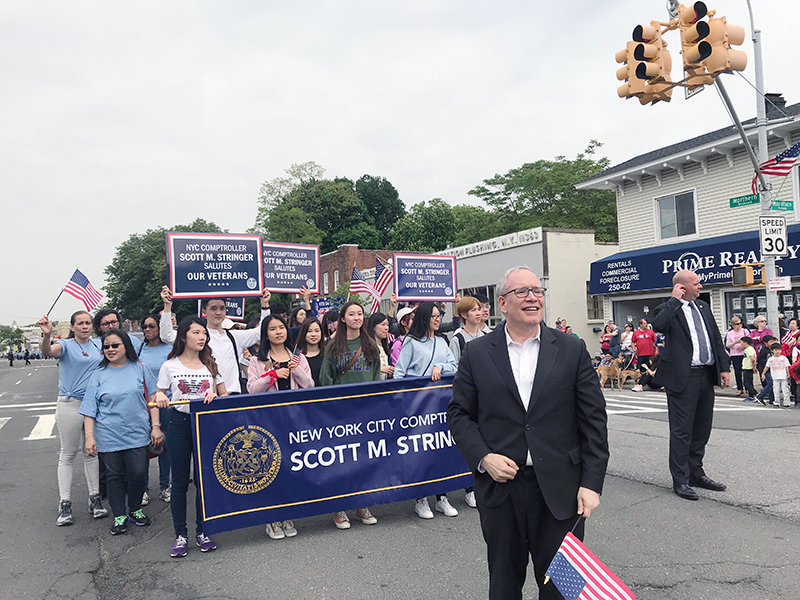 Memorial Day march with NYC Comptroller Stringer